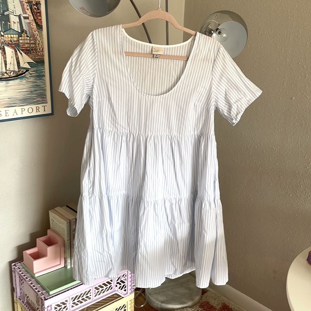 A New Day Tiered Baby Blue Dress